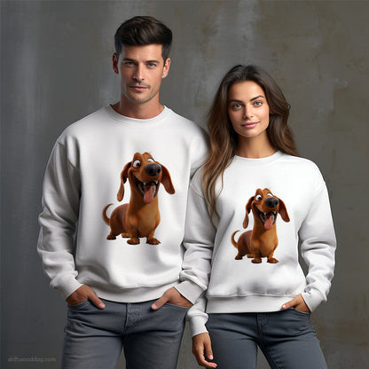 Brown Dachshund With a Big Head Sweatshirt – Unisex Sweatshirt for Dog Owners