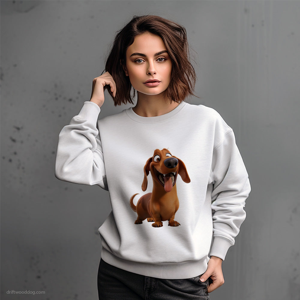 Brown Dachshund With a Big Head Sweatshirt – Dog-Themed Gifts for Dog Lovers