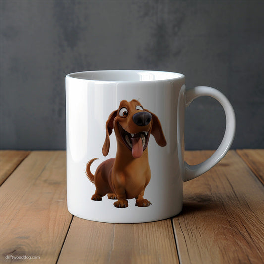 Brown Dachshund With a Big Head Mug – Unique Dog Cups | Dog-Themed Mugs