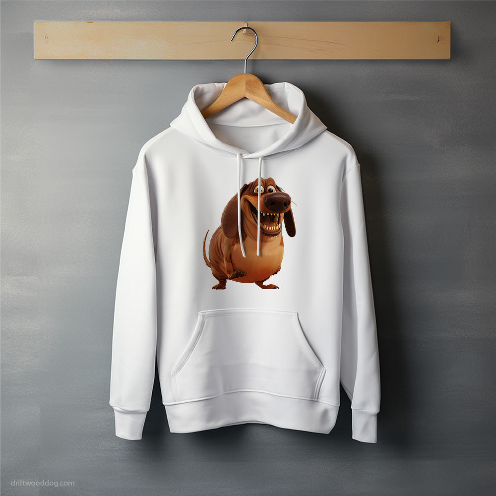 Brown Dachshund Being Fat and Smiling Hoodie – Unisex Hoodie for Dog Lovers