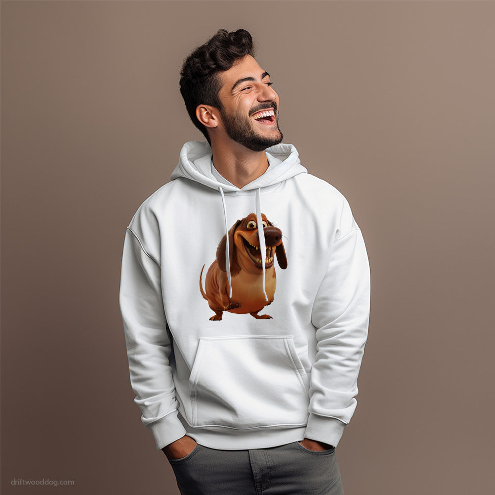 Brown Dachshund Being Fat and Smiling Hoodie – Dog Hoodies for Men