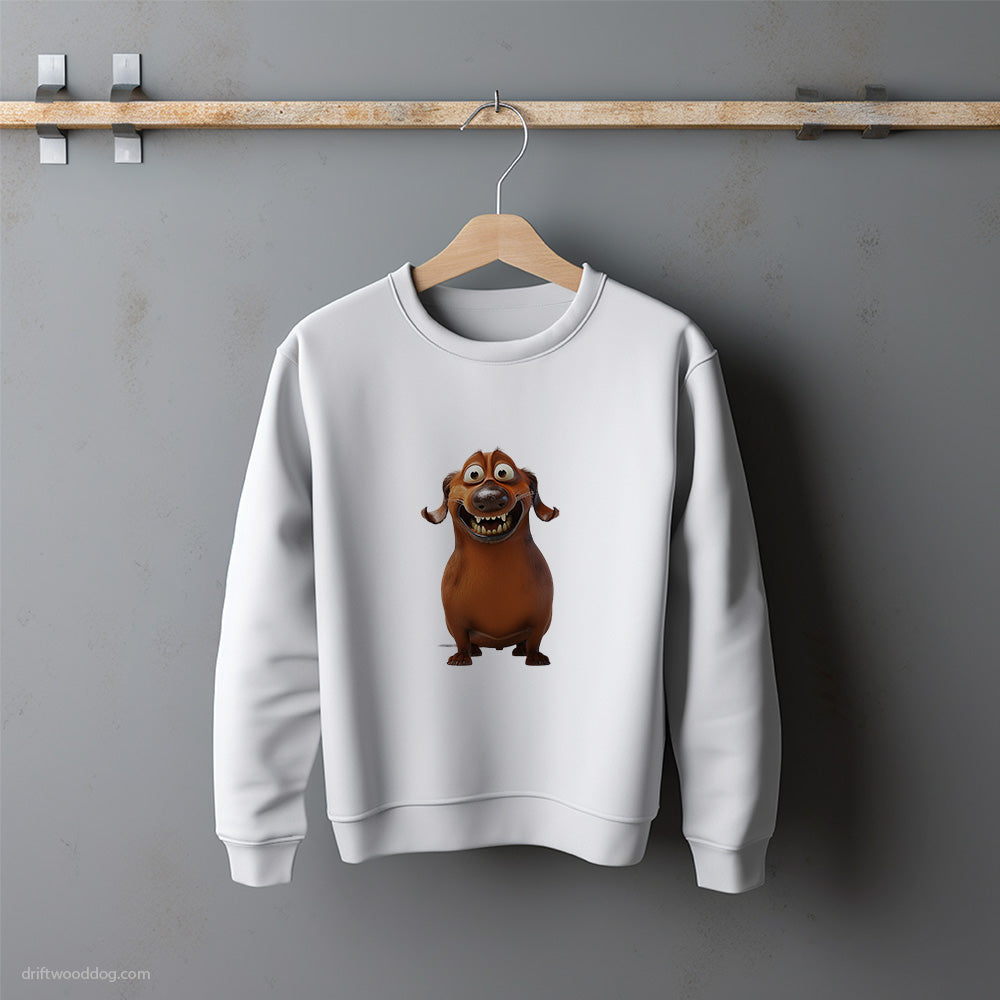 Brown Dachshund Looking Funny Sweatshirt – Unisex Sweatshirt for Dog Lovers