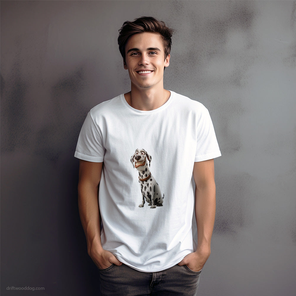 Funny Dalmatian Smiling T-Shirt – Dog Graphic Tee for Men