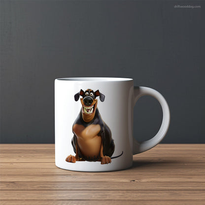 Funny Dobermann Being Fat and Smiling Mug – Custom Dog Mugs | Personalized Pet Mugs