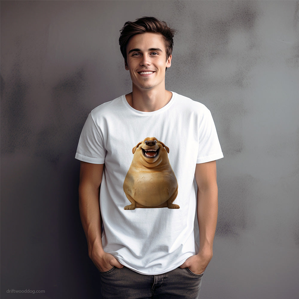 Funny Labrador Retriever Being Fat T-Shirt – Dog Graphic Tee for Men