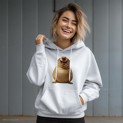 Funny Labrador Retriever Being Fat Hoodie – Dog Graphic Hoodie for Women