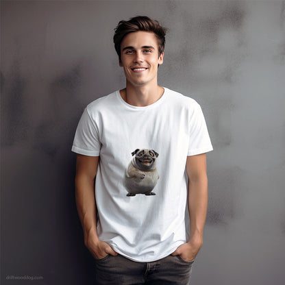 Pug Chubby and Joyful T-Shirt – Dog Graphic Tee for Men