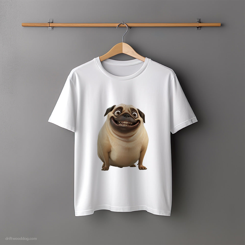 Pug Overweight and Happy T-Shirt – Unisex Tee for Dog Lovers