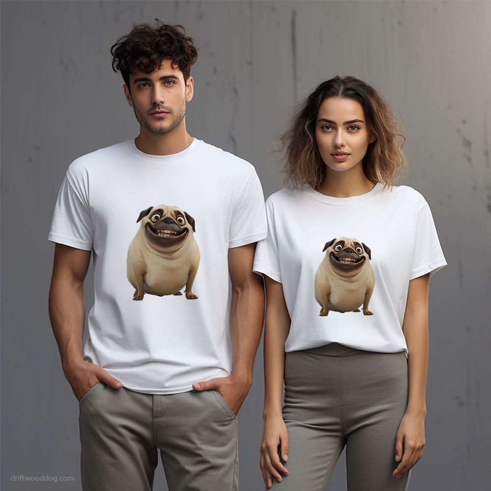 Pug Overweight and Happy T-Shirt – Unisex T-Shirt for Dog Lovers 