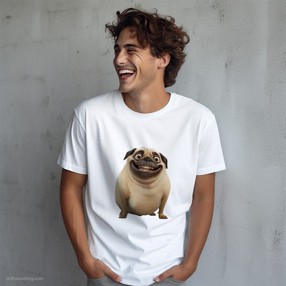 Pug Overweight and Happy T-Shirt – Dog T-Shirt for Men