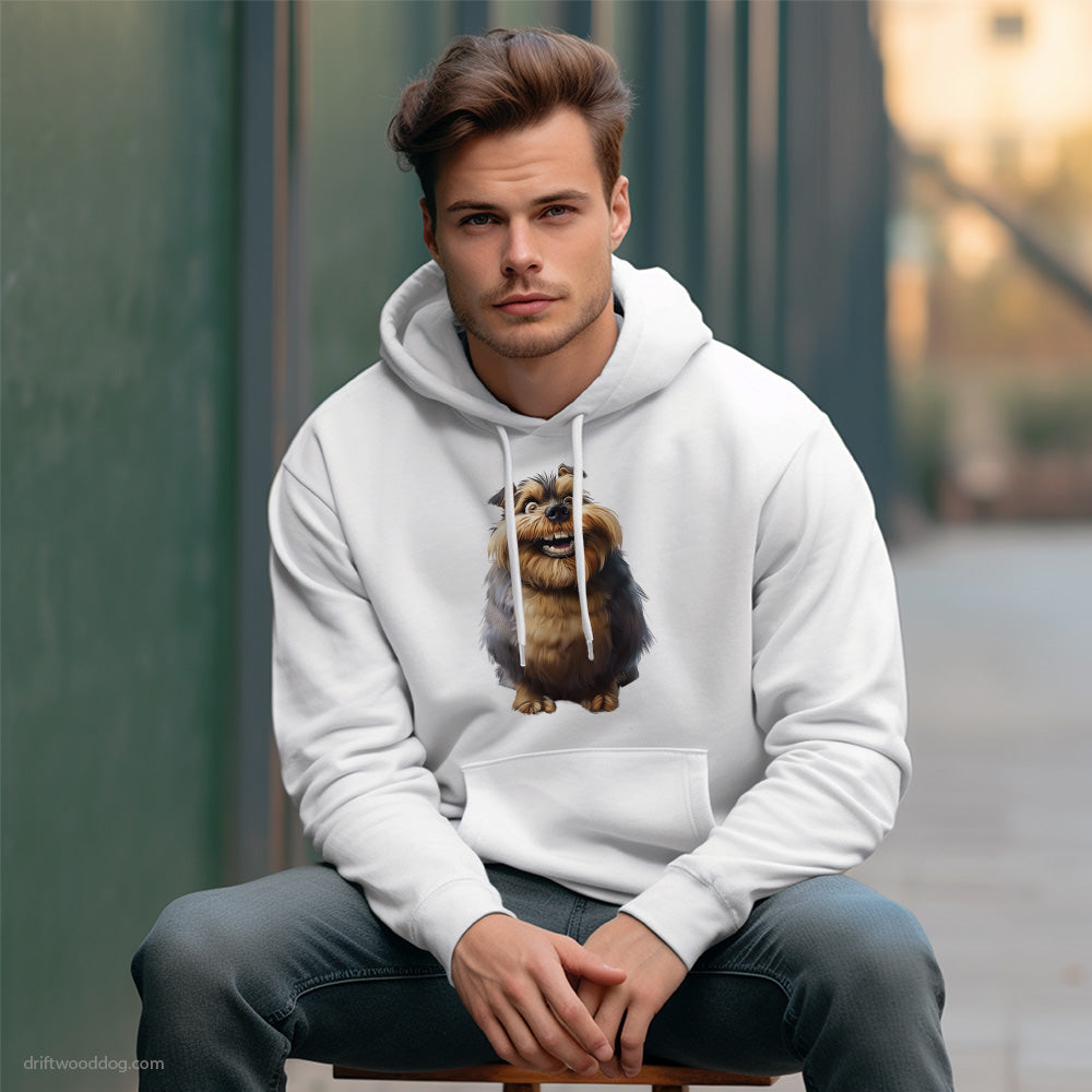 Funny Yorkshire Terrier Overweight and Smiling Hoodie – Custom Dog Hoodies for Men