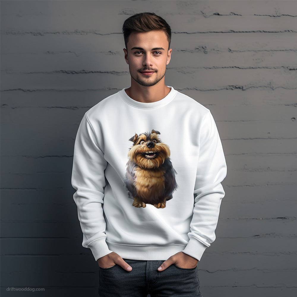 Funny Yorkshire Terrier Overweight and Smiling Sweatshirt – Unique Dog Sweatshirt for Men