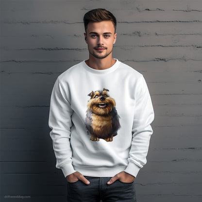 Funny Yorkshire Terrier Overweight and Smiling Sweatshirt – Unique Dog Sweatshirt for Men