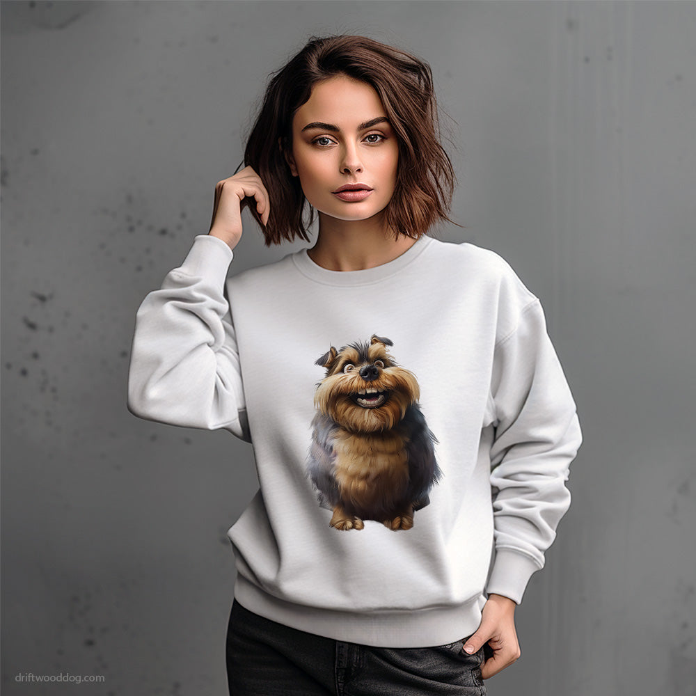 Funny Yorkshire Terrier Overweight and Smiling Sweatshirt – Dog-Themed Gifts for Dog Lovers