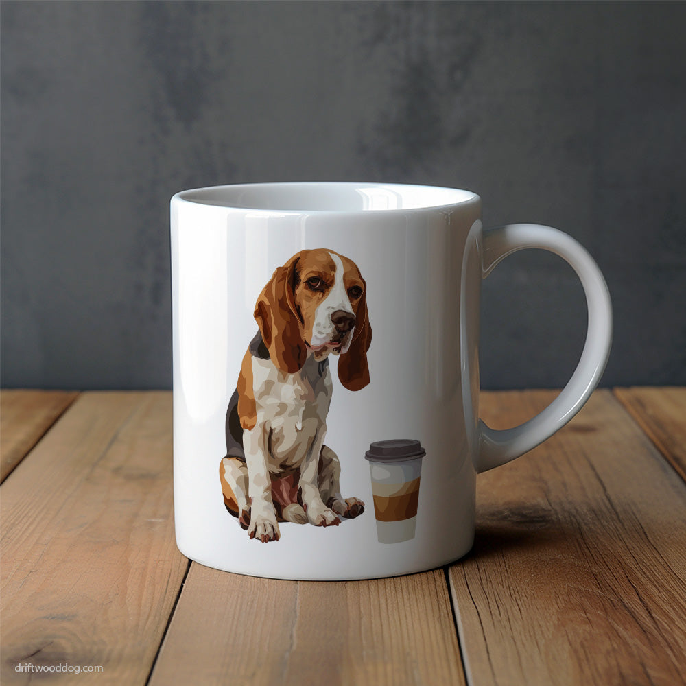 Sad Beagle Having a Coffee Break Mug – Unique Dog Cups | Dog-Themed Mugs