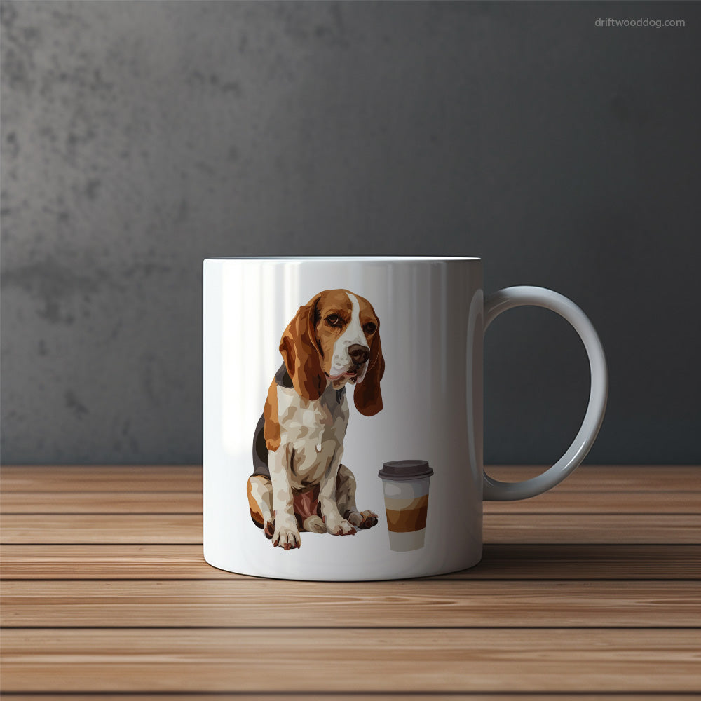 Sad Beagle Having a Coffee Break Mug – Funny Dog Coffee Mugs | Quirky Canine Drinkware