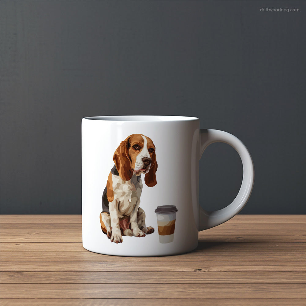 Sad Beagle Having a Coffee Break Mug – Custom Dog Mugs | Personalized Pet Mugs