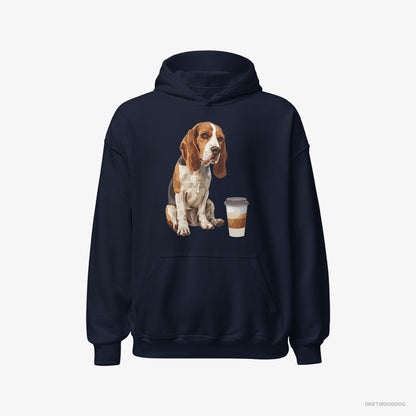 Beagle Having a Coffee Break Navy Hoodie