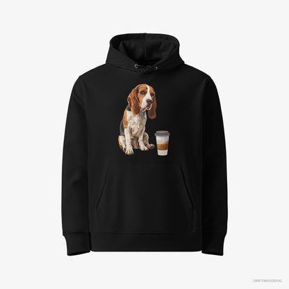 Beagle Having a Coffee Break Black Hoodie