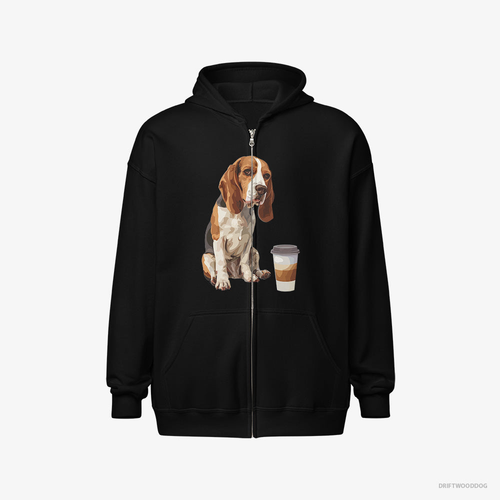 Beagle Having a Coffee Break Full-Zip Hoodie