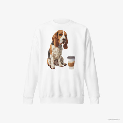 Beagle Having a Coffee Break White Sweatshirt