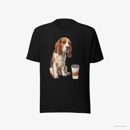 Beagle Having a Coffee Break Black T-Shirt