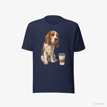 Beagle Having a Coffee Break Navy T-Shirt