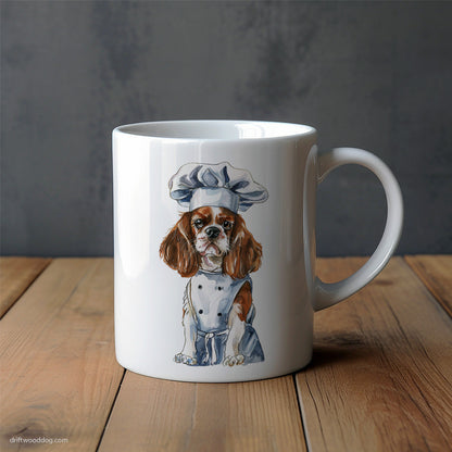 Cavalier King Charles Spaniel Dressed as Chef Mug – Unique Dog Cups | Dog-Themed Mugs