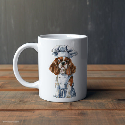 Cavalier King Charles Spaniel Dressed as Chef Mug – Cute Dog-Themed Mugs | Perfect Gifts for Dog Lovers