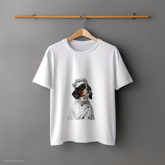 Cavalier King Charles Spaniel Wearing a Chef's Uniform T-Shirt – Unisex Tee for Dog Lovers