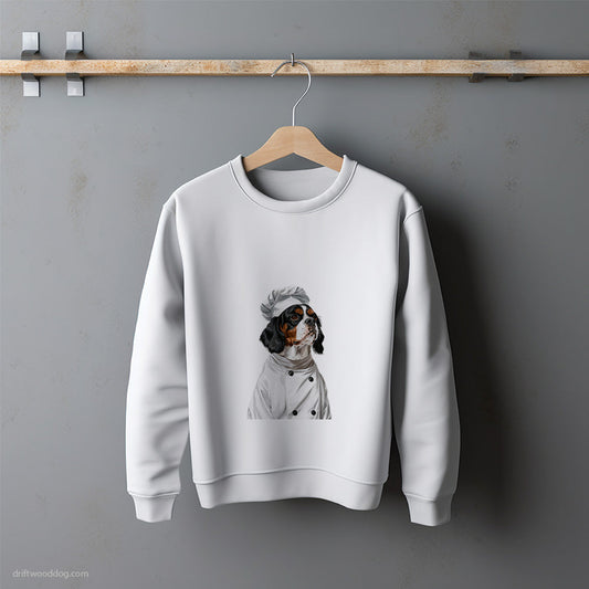 Cavalier King Charles Spaniel Wearing a Chef's Uniform Sweatshirt – Unisex Sweatshirt for Dog Lovers