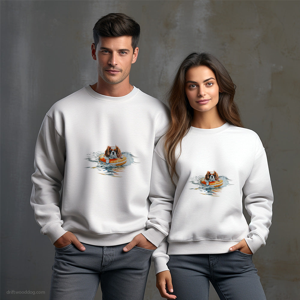 Cavalier King Charles Spaniel Floating at Sea Sweatshirt – Unisex Sweatshirt for Dog Owners