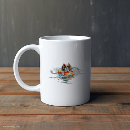 Cavalier King Charles Spaniel Floating at Sea Mug – Cute Dog-Themed Mugs | Perfect Gifts for Dog Lovers