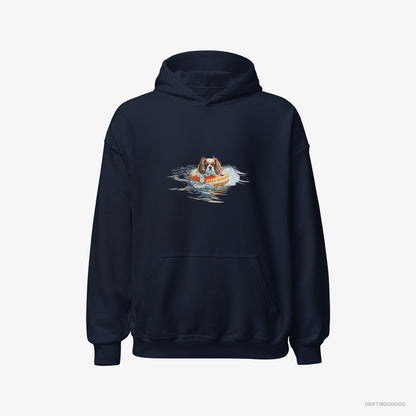 Cavalier King Charles Spaniel Floating at Sea Navy Hoodie