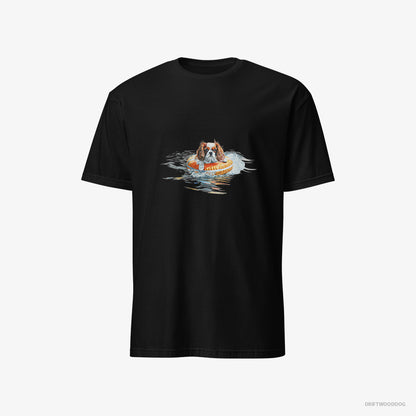 Cavalier King Charles Spaniel Floating at Sea Black T-Shirt