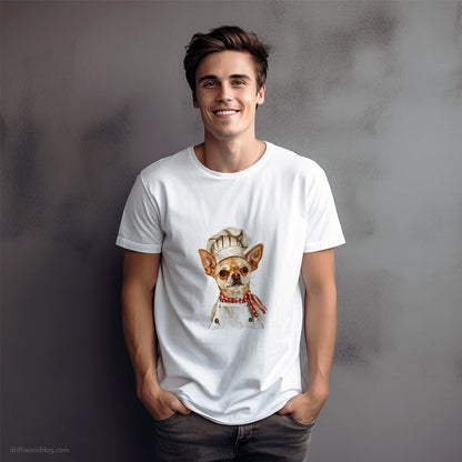 Chihuahua Dressed as Chef T-Shirt – Dog Graphic Tee for Men