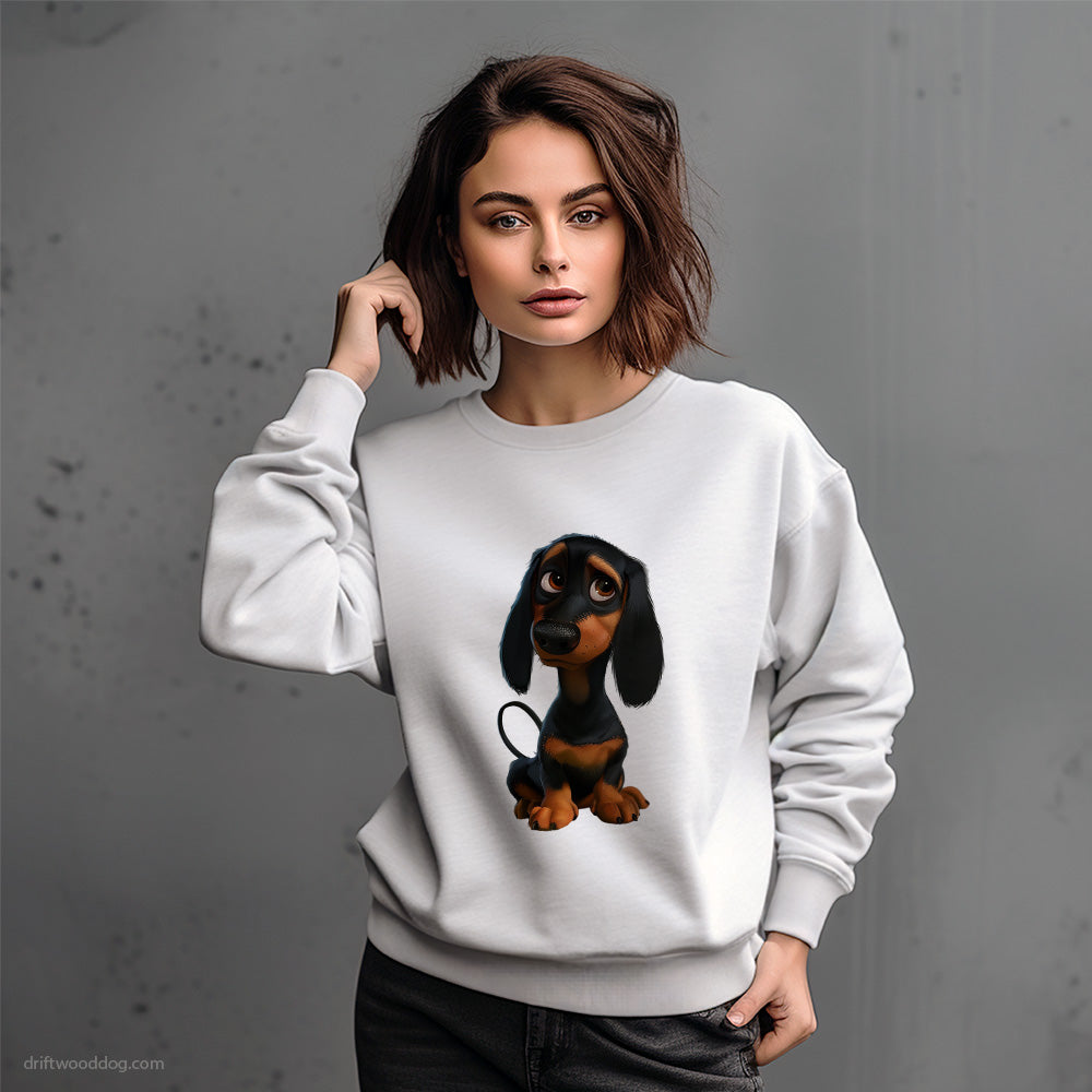 Black Dachshund With Big Eyes Sweatshirt – Dog-Themed Gifts for Dog Lovers