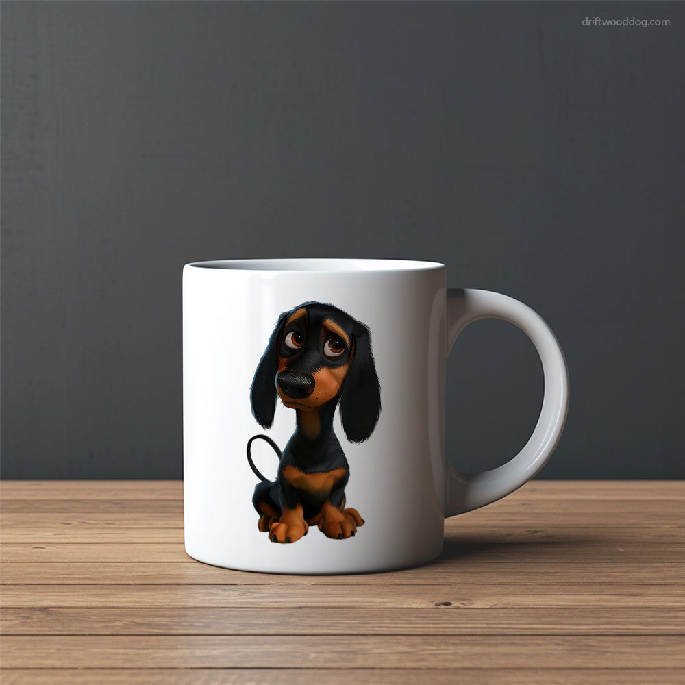 Black Dachshund With Big Eyes Mug – Custom Dog Mugs | Personalized Pet Mugs