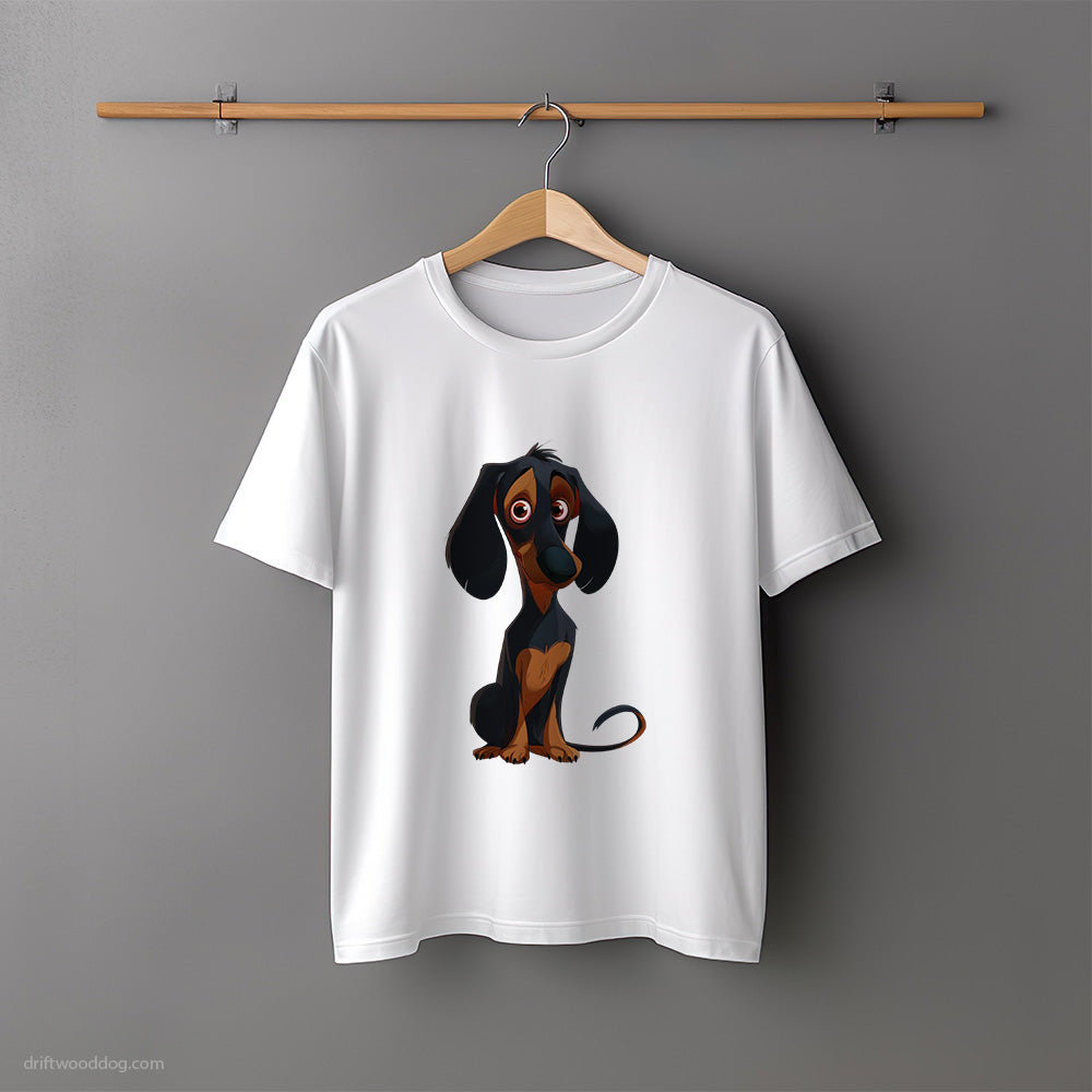 Black Dachshund Wondering T-Shirt – Unisex Tee for Dog Lovers