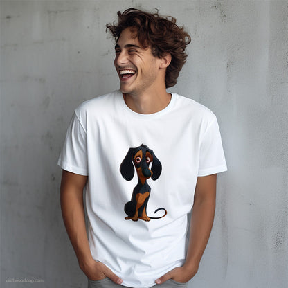 Black Dachshund Wondering T-Shirt – Dog T-Shirt for Men