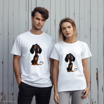 Black Dachshund Wondering T-Shirt – Unique Dog T-Shirts for Pet Lovers