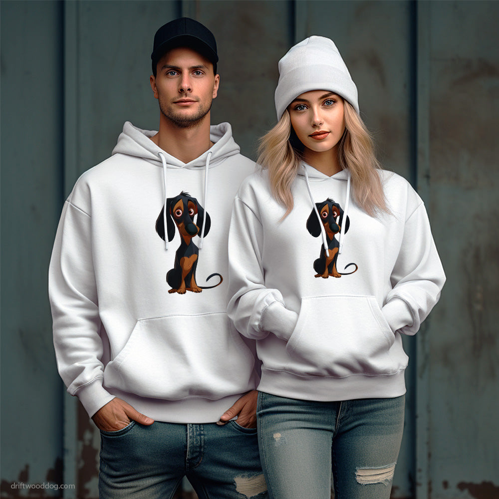 Black Dachshund Wondering Hoodie – Unique Dog Hoodies for Pet Lovers Gift