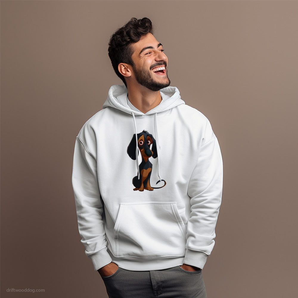 Black Dachshund Wondering Hoodie – Dog Hoodies for Men