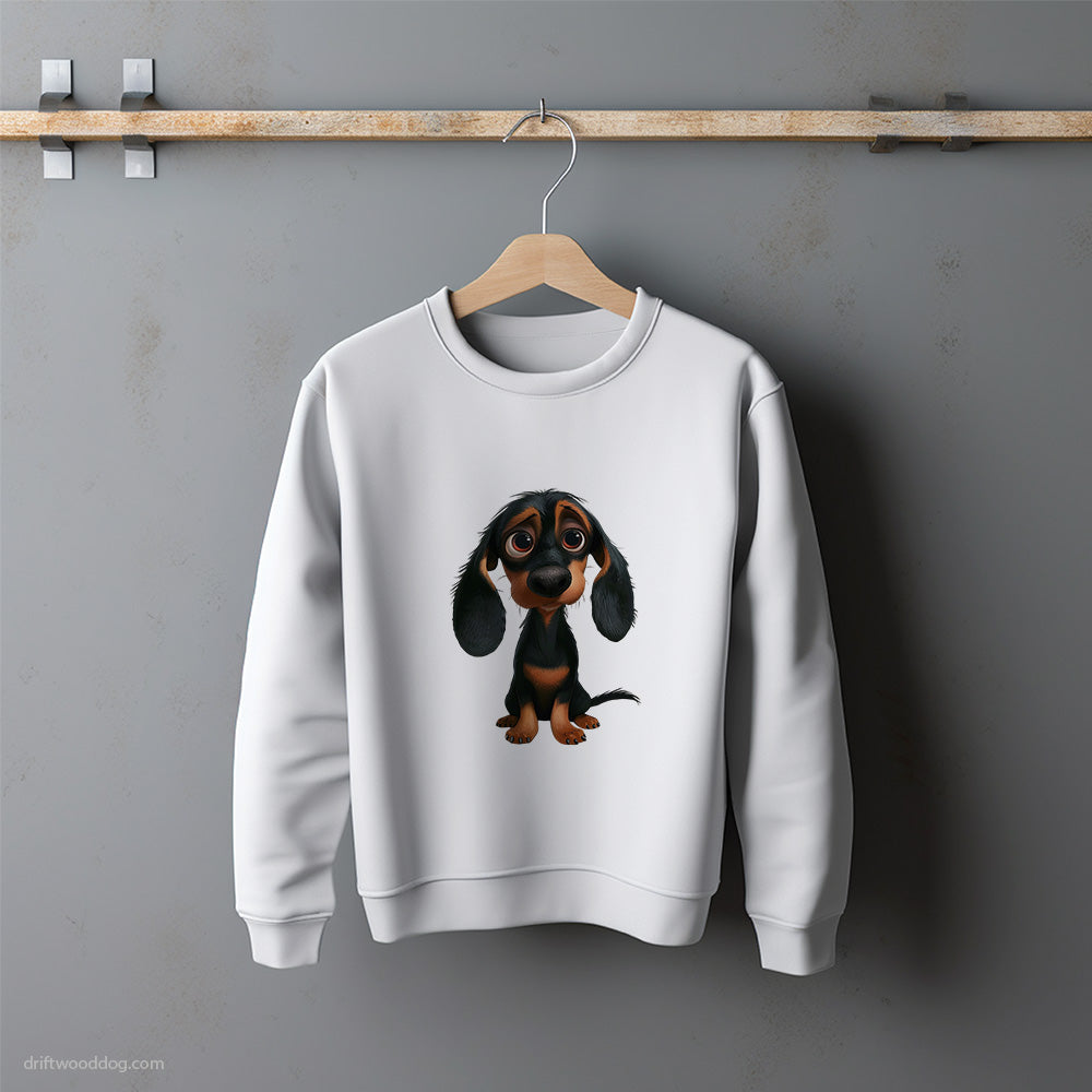 Black Dachshund Being Sad Sweatshirt – Unisex Sweatshirt for Dog Lovers