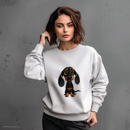 Black Dachshund Being Sad Sweatshirt – Dog-Themed Gifts for Dog Lovers