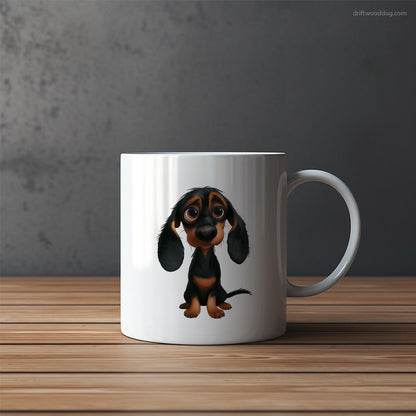 Black Dachshund Being Sad Mug – Funny Dog Coffee Mugs | Quirky Canine Drinkware