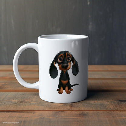 Black Dachshund Being Sad Mug – Cute Dog-Themed Mugs | Perfect Gifts for Dog Lovers