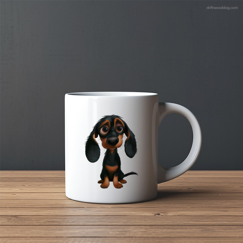 Black Dachshund Being Sad Mug – Custom Dog Mugs | Personalized Pet Mugs