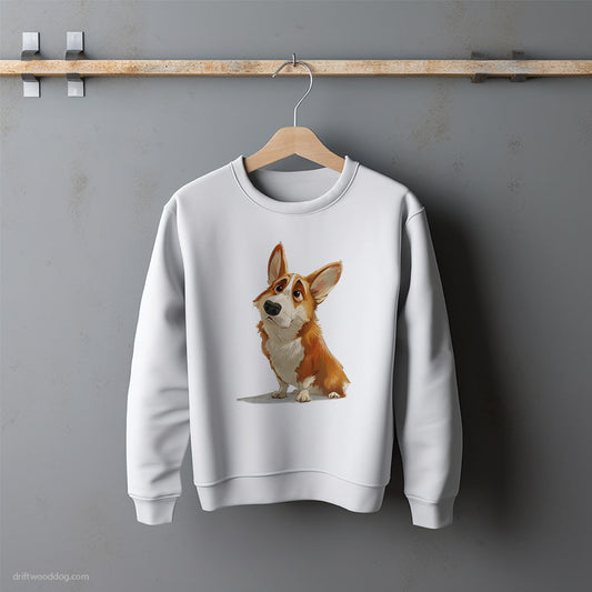 Cute Corgi With a Big Head Sweatshirt – Unisex Sweatshirt for Dog Lovers