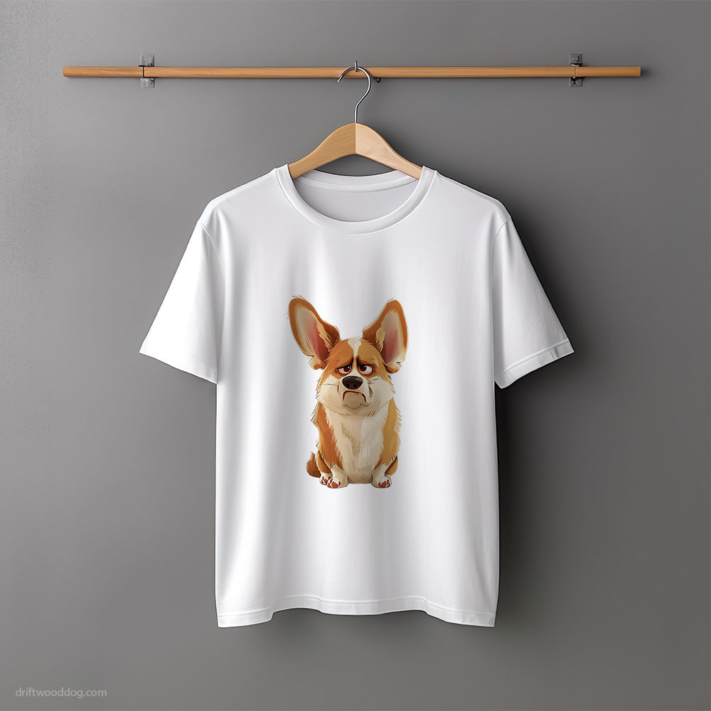 Adorable Corgi Being Upset T-Shirt – Unisex Tee for Dog Lovers